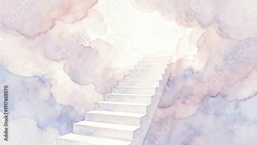 Peaceful High Path Stairway to Serenity isolated watercolor vector illustration svg