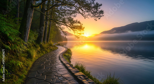 sunset over the river