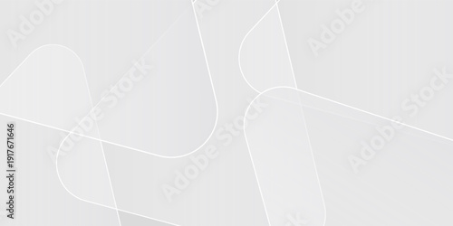 3D white geometric abstract background overlap layer on bright space with rounded triangles effect decoration. Graphic design element modern style concept for banner