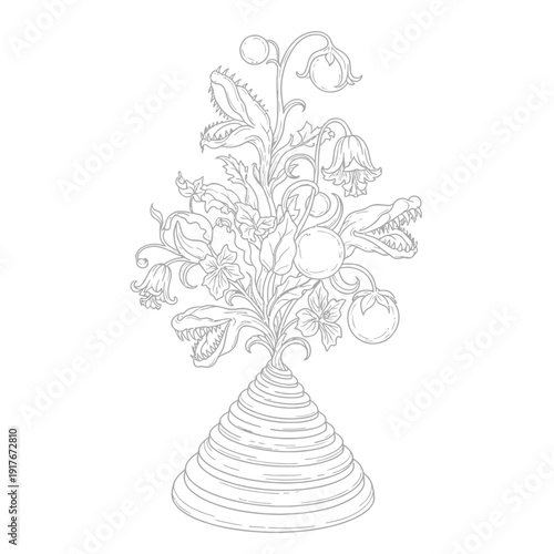 Detailed illustration of a plant pot.