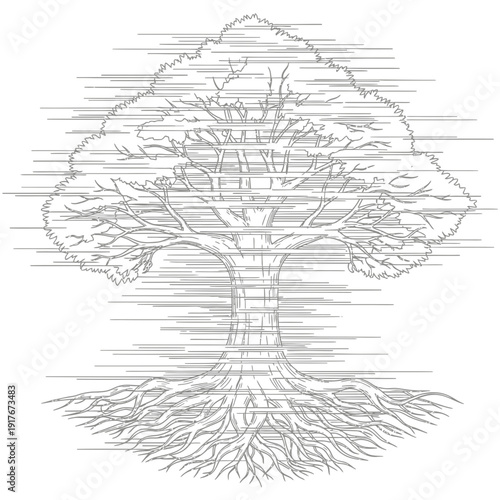 Tree with roots and branches 3.