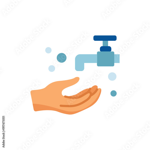 Hand Washing for Wudu Ablution Illustration