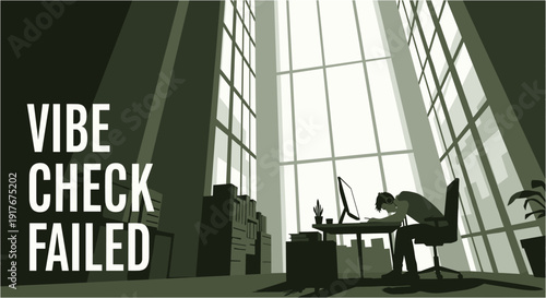 A distressed individual, overwhelmed by the pressures of work, sits slumped at an office desk, illustrating the feeling of burnout and mental exhaustion.