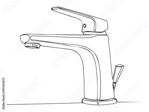 Modern kitchen or bathroom faucet with single lever control and additional side knob designed for plumbing and water supply applications in homes and commercial spaces