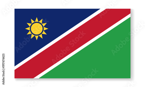 Free Download Namibia national flag in flat style. Vector flat background. - GFXLoad