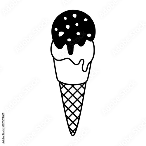 Ice cream vector icon. Waffle cone illustration sign. Ice lolly symbol. Frozen juice logo.