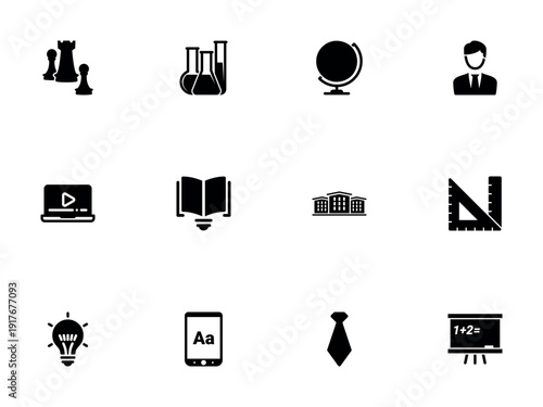 Academic and Professional Development Silhouette Icon Collection