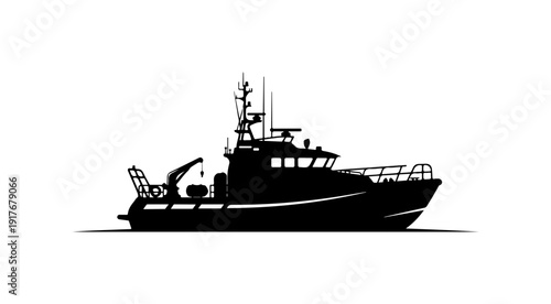 Modern Workboat Vector Illustration