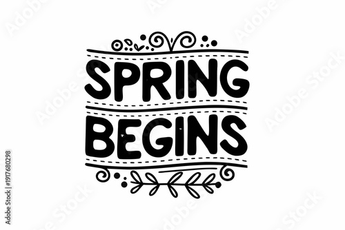 Spring Season Begins Vector, Floral and Nature Celebration Illustration