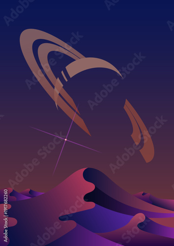Space landscape poster