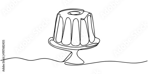 Cup cake continuous one line drawing. Muffin single line art illustration. one line Art icon drawing