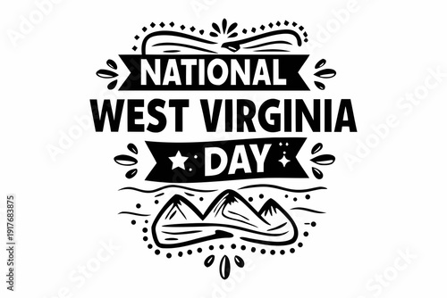 NATIONAL WEST VIRGINIA DAY vector illustration isolated on white background