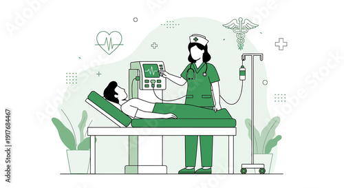 Nurse Attends Patient With Medical Equipment, Healthcare and Medical Care