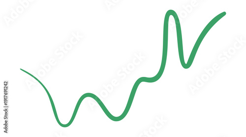 hand drawn green wiggle line. vector