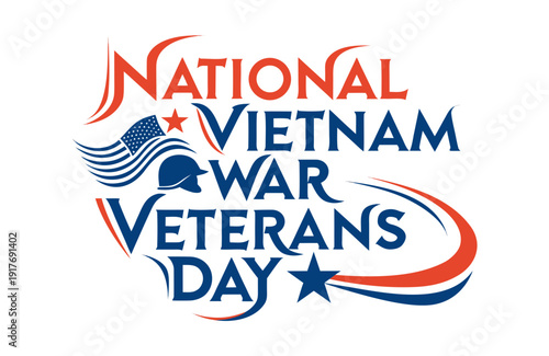 National Vietnam War Veterans Day Commemoration Vector, Military Service Recognition Design