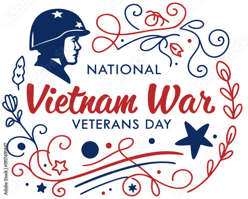 Vietnam War Veterans Day Tribute Vector, Honoring American Heroes Illustration