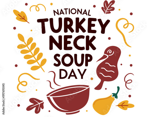Turkey Neck Soup Vector, National Food Celebration Day Illustration