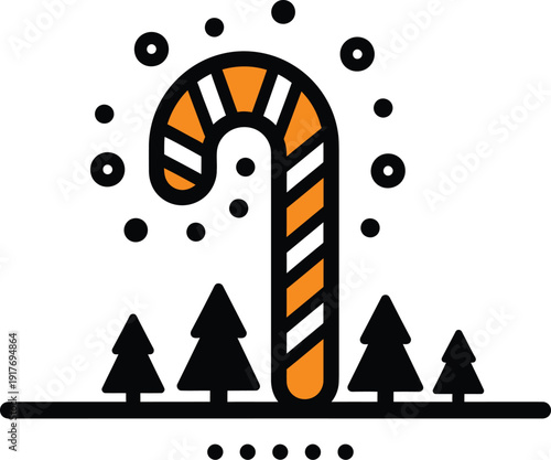 Christmas Candy Cane Winter Icon