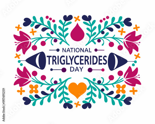 National Triglycerides Day Celebration Vector, Cardiovascular Health Concept