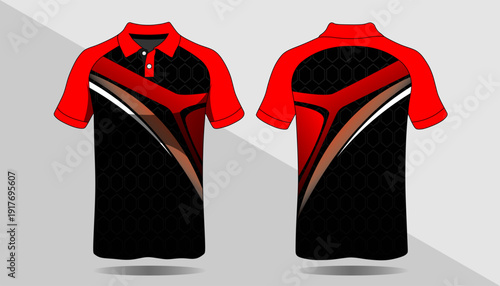 Black and Red Sports Jersey Shirt.