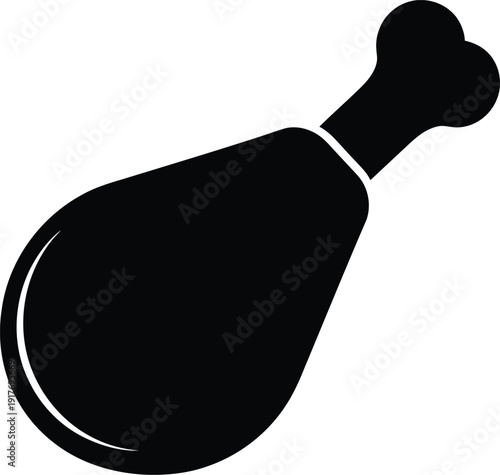 Chicken drumstick food silhouette icon