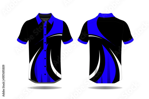 Blue and Black Sports Jersey Design.
