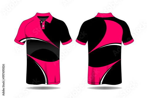 Black and Pink Sports Shirt Design.