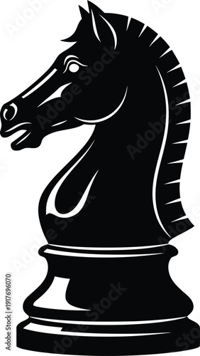 Chess knight piece silhouette icon