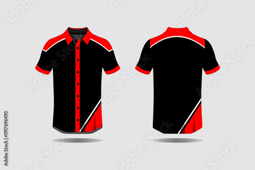 Black and Red Sports Shirt Design.