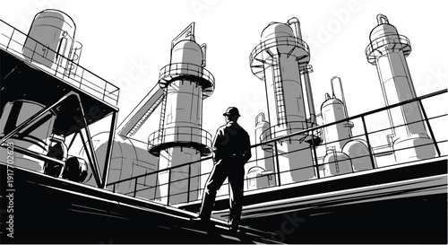 Industrial port landscape architecture sketch