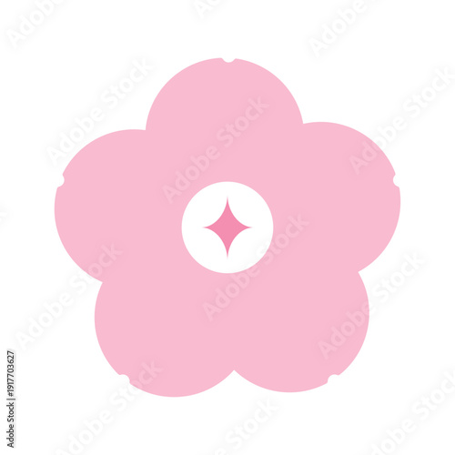 桜の花のキラキラアイコン　春の装飾バッジ（シンプル）