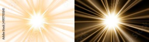Canvas Print Radiant sunburst light rays glow intensely with vibrant orange and golden hues i