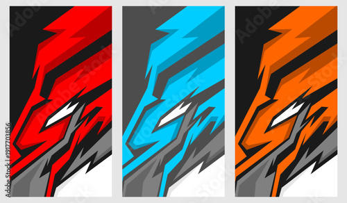 Vibrant decals showcase lightning bolts in red, blue, orange hues