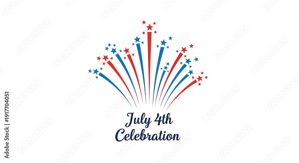 Obraz premium Patriotic fireworks icon for July 4th Celebration, vector illustration