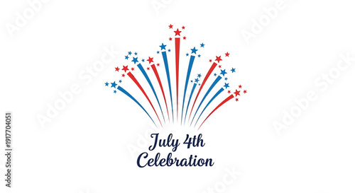Patriotic fireworks icon for July 4th Celebration, vector illustration