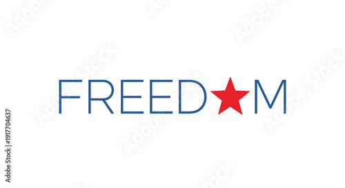 Freedom icon in modern style. Symbol of liberty and democracy. Created in vector with blue and red colors.