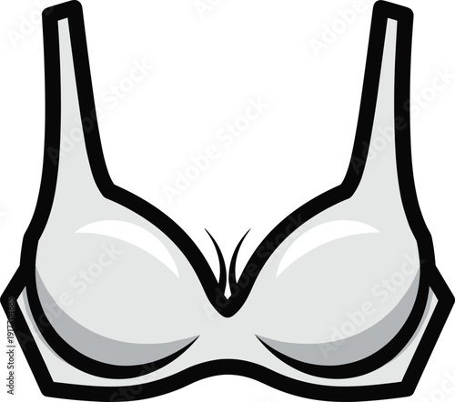 Gray push up bra with black outline lingerie underwear women's clothing