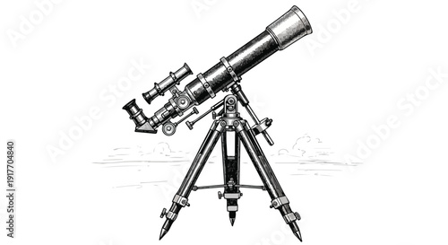 Astronomy telescope space observation sketch art