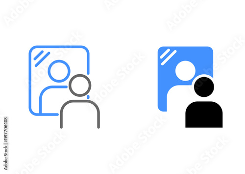 Self Reflection and Introspection Icon Line art Vector Illustration