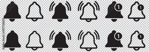 Social media notification bubbles vector icon set. Minimalist line art speech bubble symbols. Heart like chat message alert user profile signs. App interface UI UX design elements. 