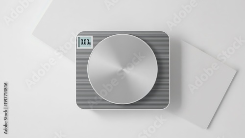 Modern Kitchen Scale on White Background