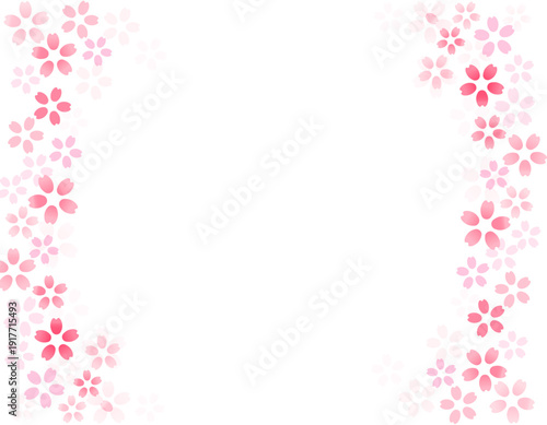 春のイラスト素材　桜舞う綺麗なフレーム　5