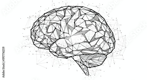 Human brain cognitive neural network medical sketch