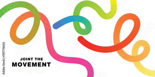 Colorful Gradient Ribbon Wave Loop Abstract Movement Shape Design