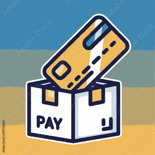 Credit Card Emerging from Payment Box.