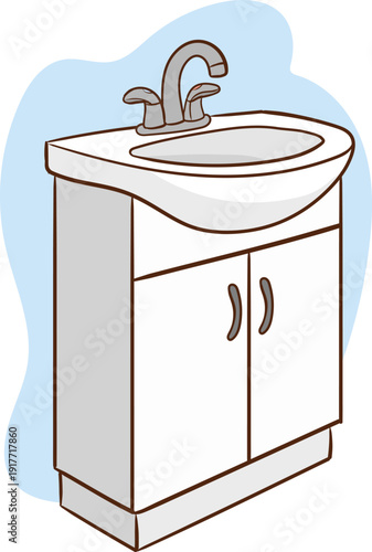 Vector illustration of a bathroom sink.