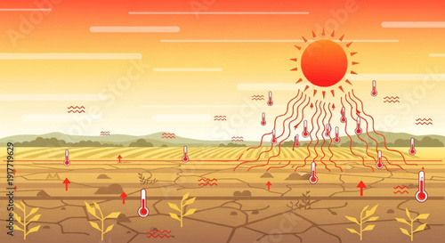 Global warming and drought effects on land