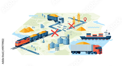 Logistics and transportation of goods by land and sea