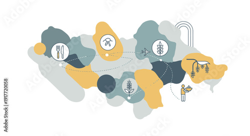 Sustainable living concept with eco friendly symbols