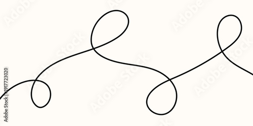 Line cable drawing for squiggle curve long and abstract tangle thin Wavy curvy thread for black pattern line and loop squiggly spring Line continuous doodle for squiggle design cable and curve